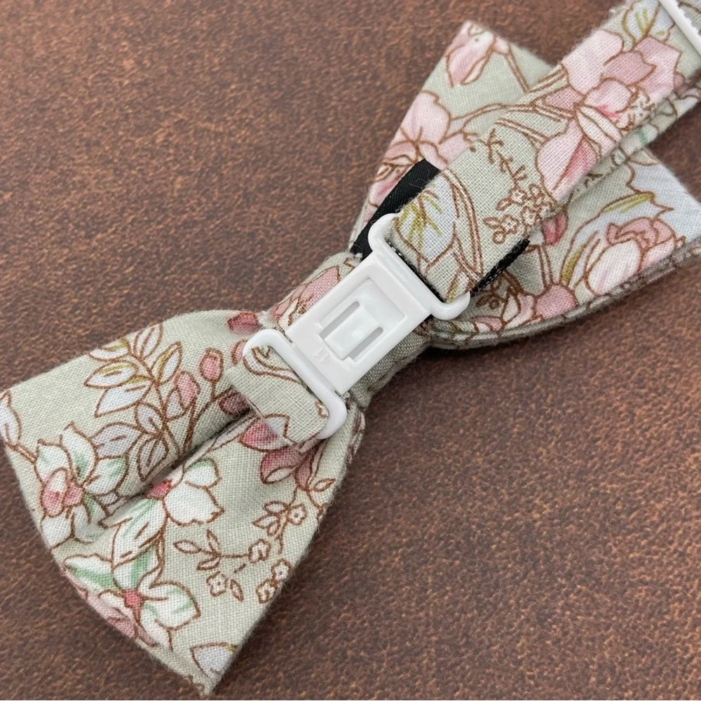 Light Sage Floral Pre-Tied Boys Bow Tie